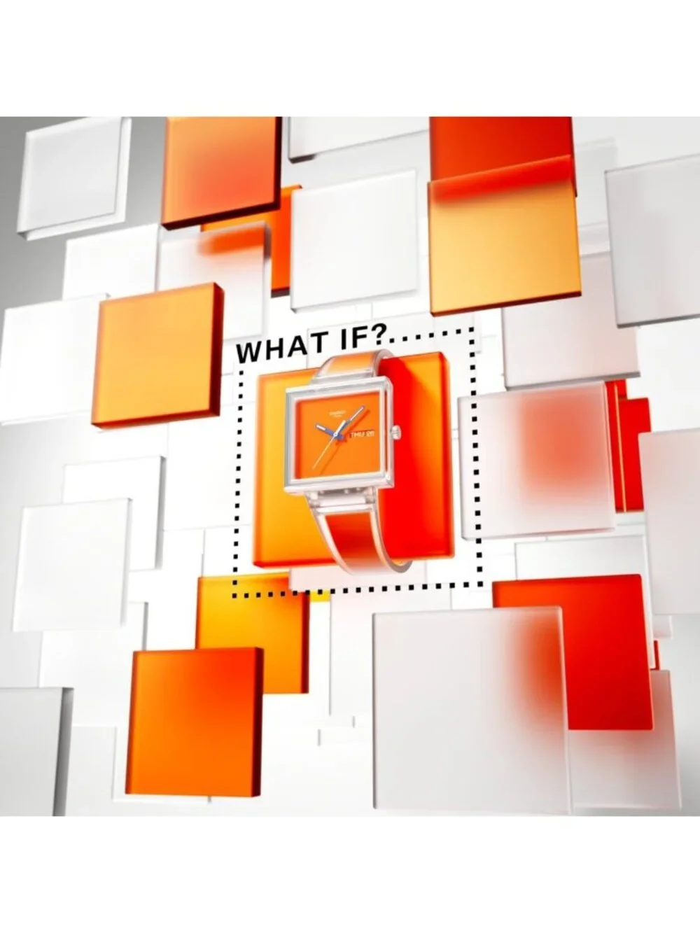 Unisex Orange Casual Watch Bio-sourced Quartz Square Analog Stylish Wrist Watch